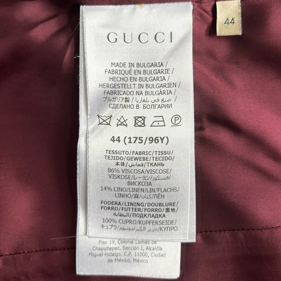 Gucci Uniform Linen Blend Blazer Jacket with Brass Buttons Navy Blue Size EU 44 - Picture 10 of 16